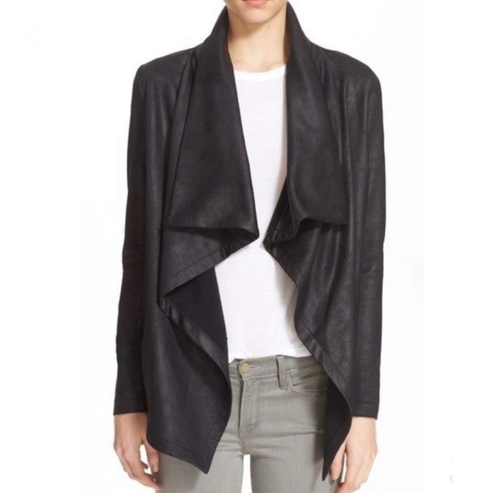 The Kooples Sport | Vegan Faux Suede Open Front Cardigan Coat Waterfall Jacket